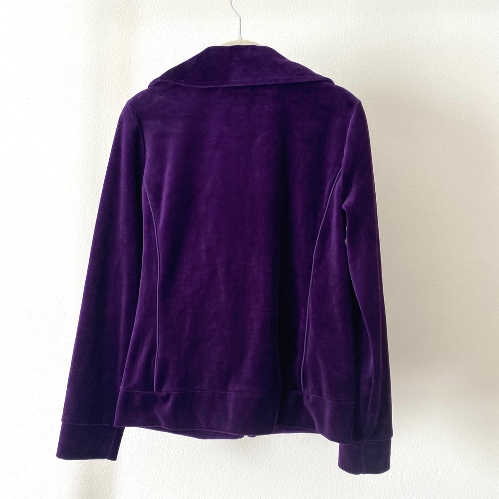 New without tag Ralph Lauren velour deep purple with gold zip up jacket - Picture 5 of 6